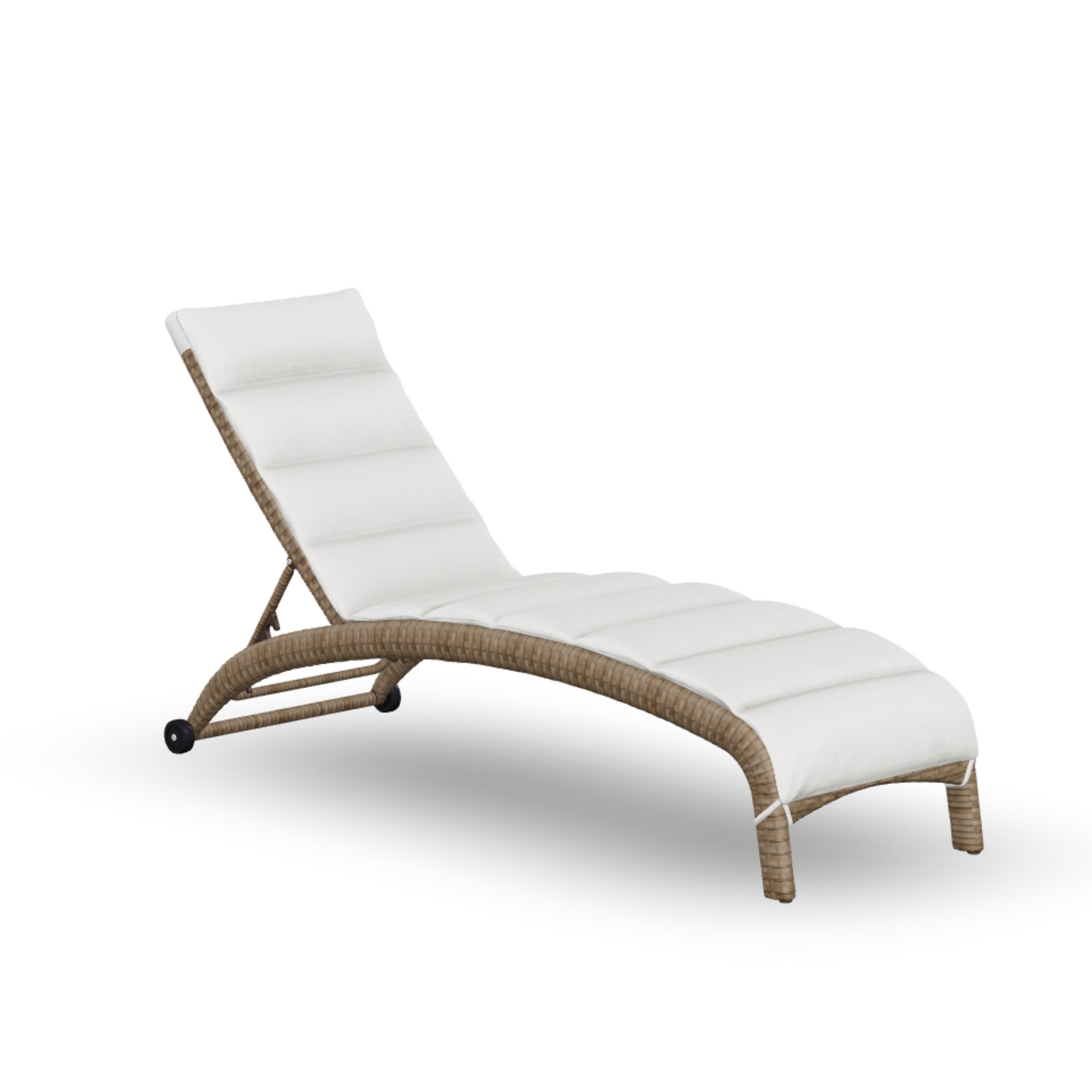 Kokomo Contemporary Outdoor Wicker Armless Chaise Lounge with Cushion