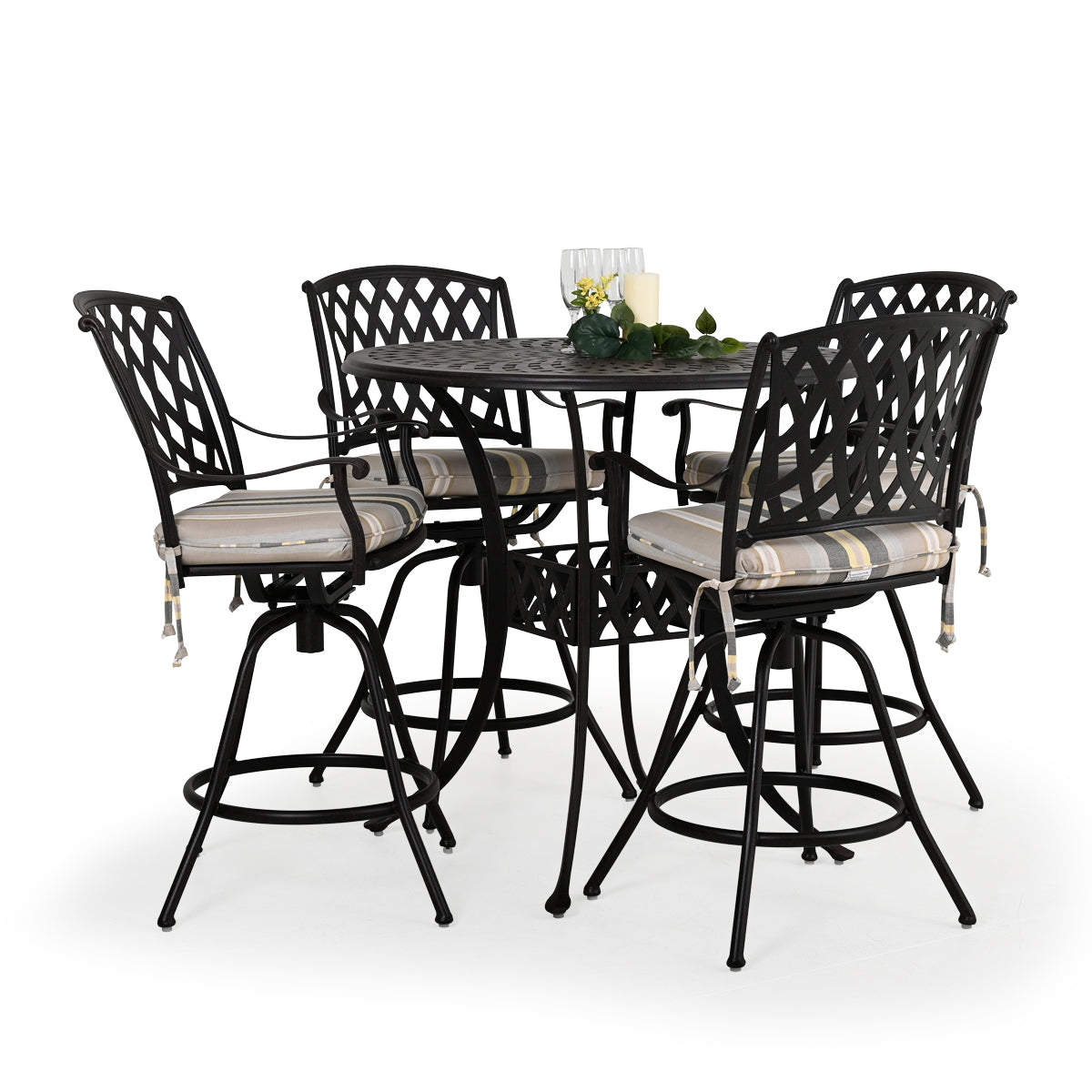 Trellis Outdoor Cast Aluminum 5 Piece Bar Set