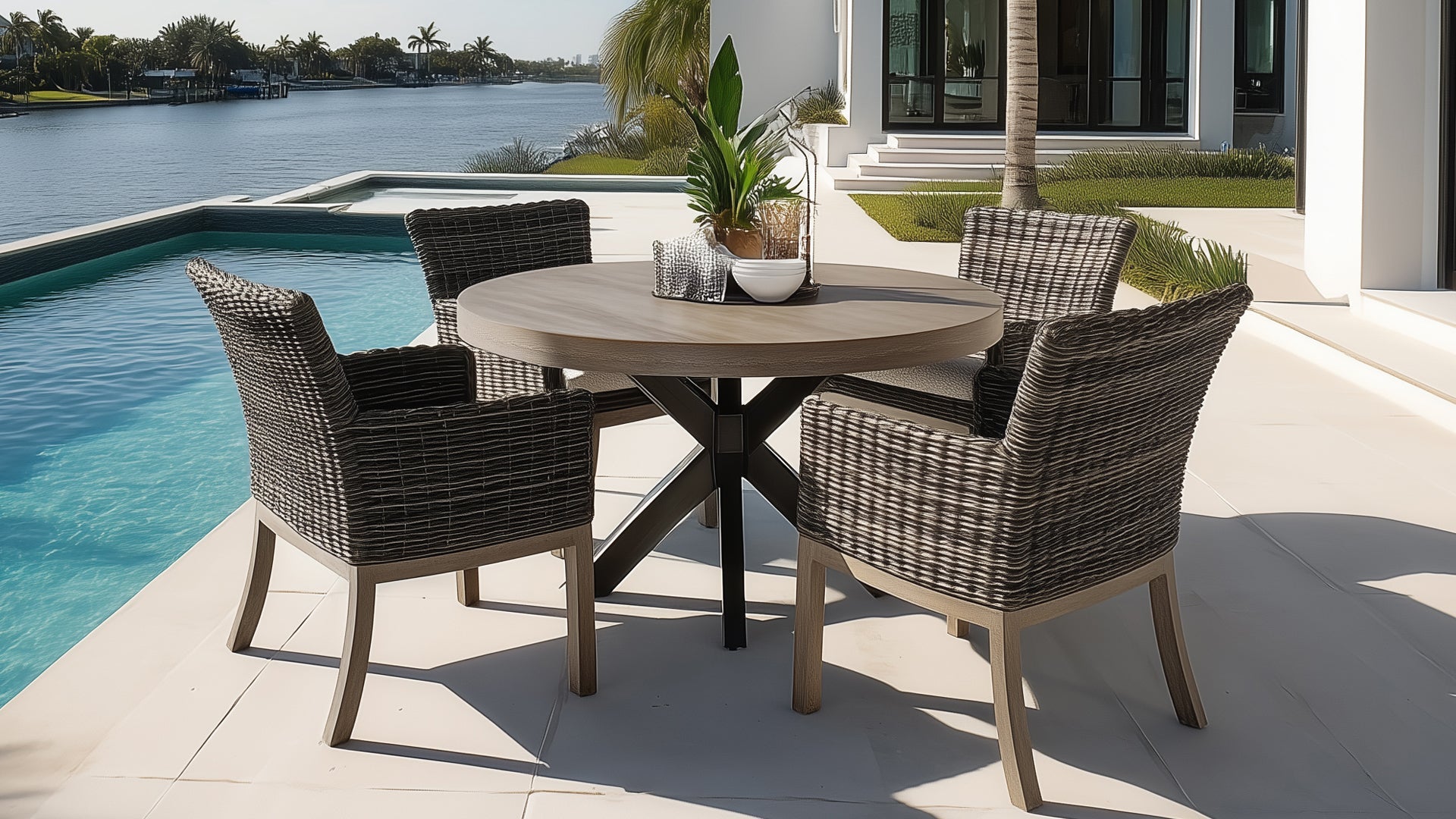 Oceanside Outdoor 5 Piece Multi-Colored Poly Lumber Dining Set