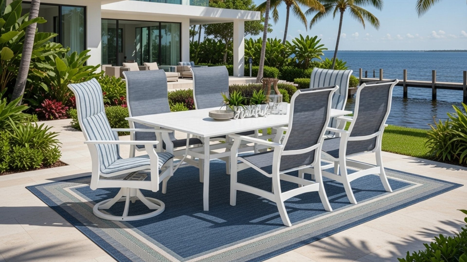 Oceanside Outdoor 5 Piece Multi-Colored Poly Lumber Dining Set