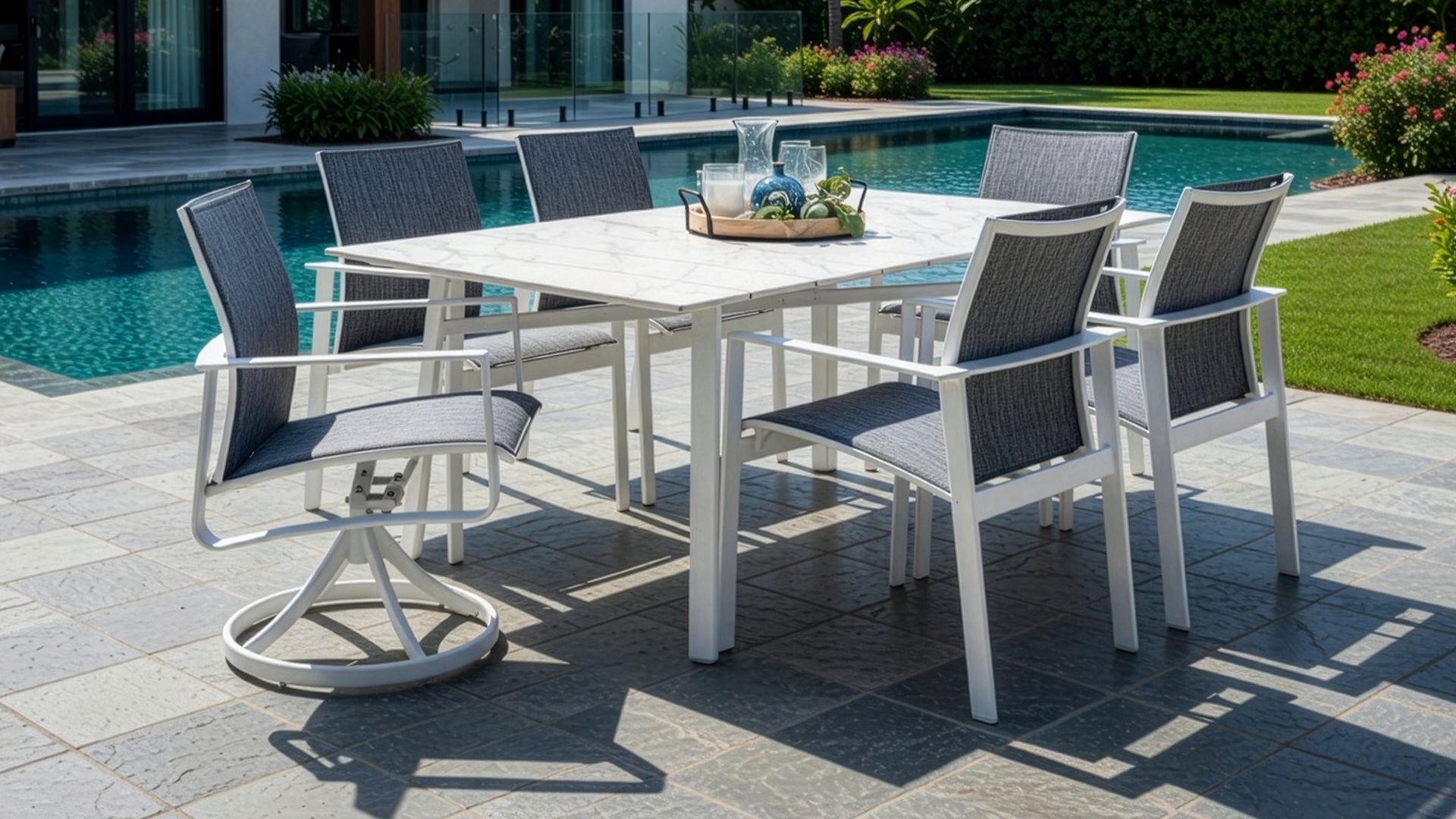 Oceanside Outdoor 5 Piece Multi-Colored Poly Lumber Dining Set