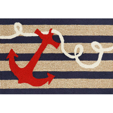 Nautical Anchor Welcome Mat 20" x 30"