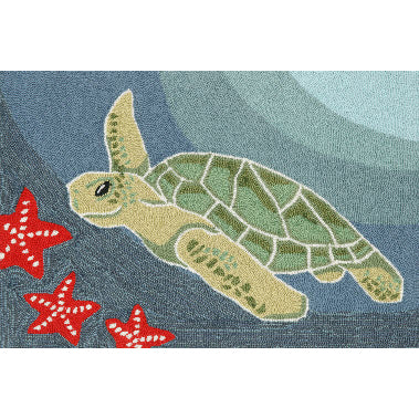 Sea Turtle and Starfish Welcome Mat 20" x 30"