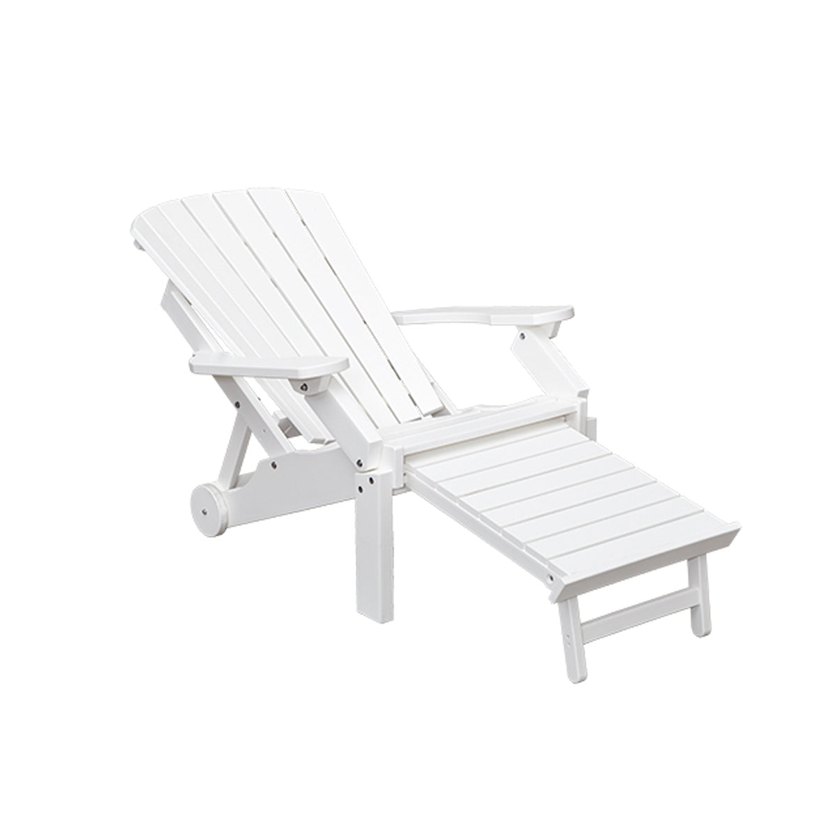 Oceanside Outdoor Poly Lumber Adirondack Recliner with Pull Out Ottoman