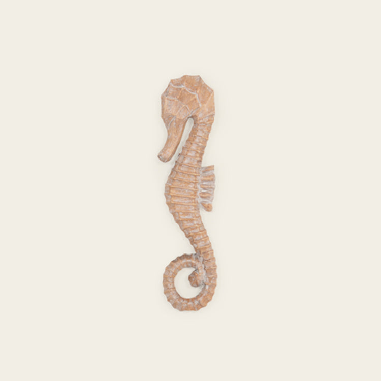 Small Seahorse Carved Wood Wall Hanging