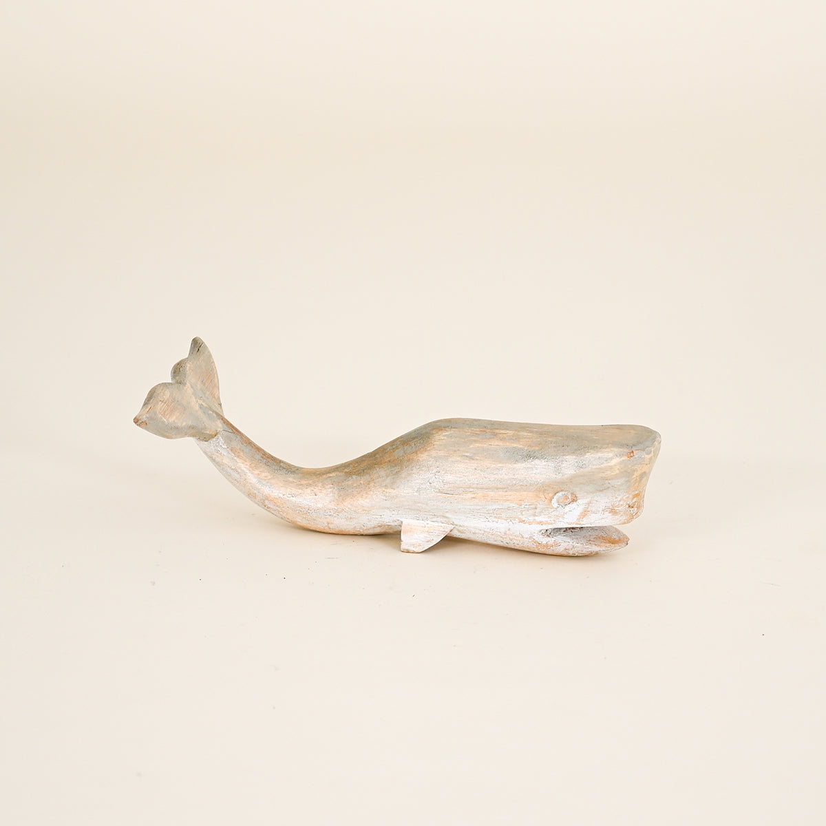 Wood Whale with Flat Bottom, Small