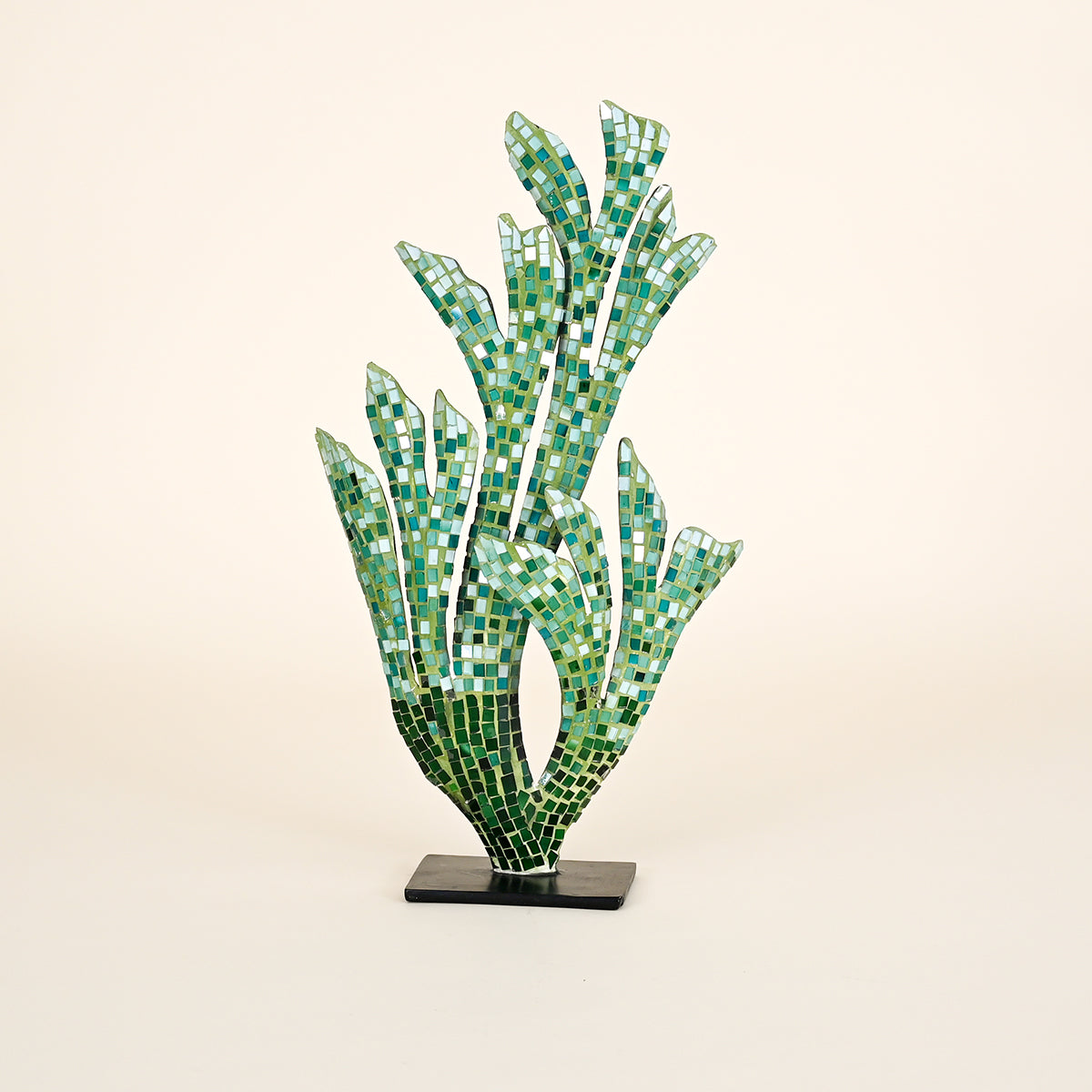 Metal Green Coral Mosaic on Stand