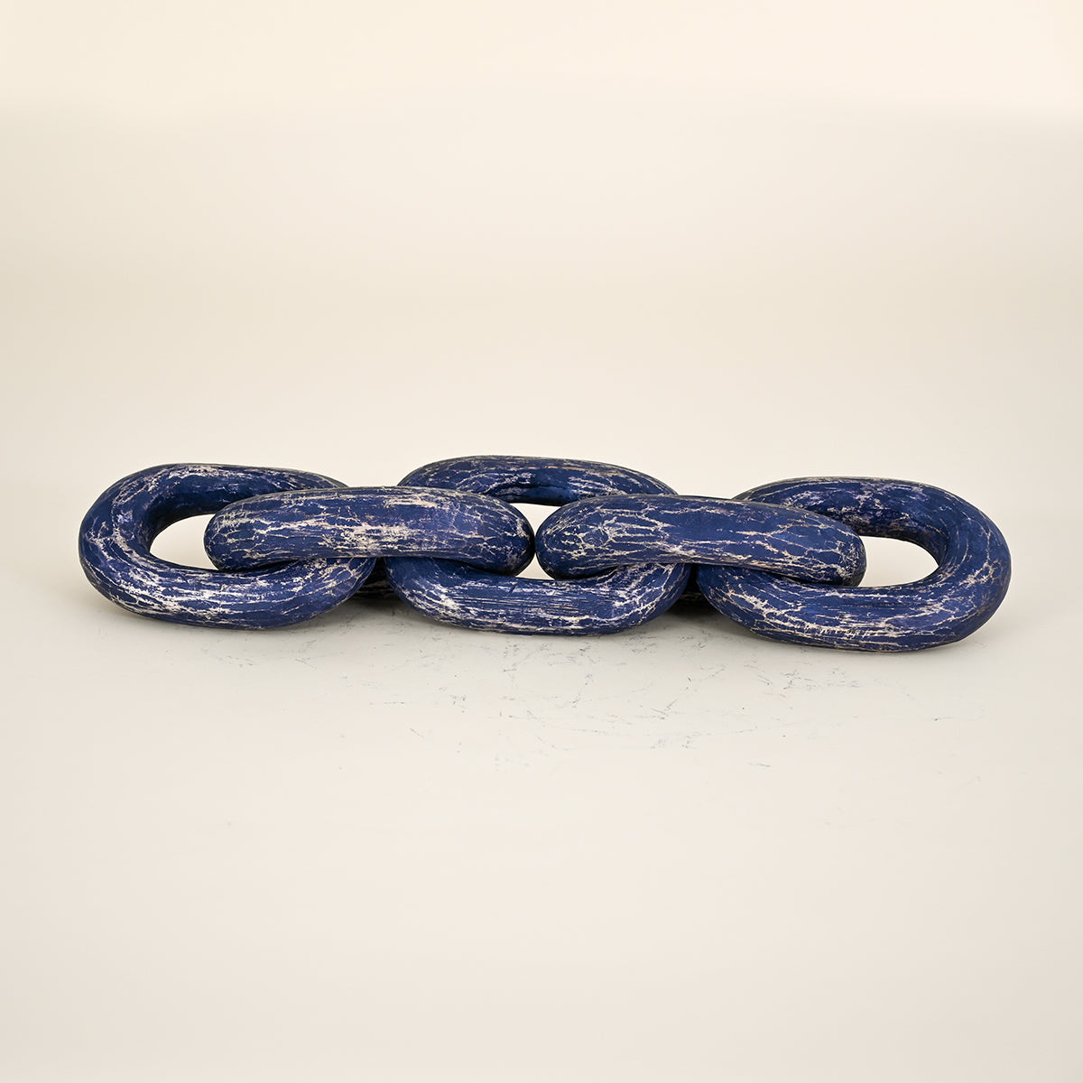 Five Wooden Chain Links, Blue