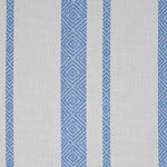 woven fabric with varying stripes of blue and white
