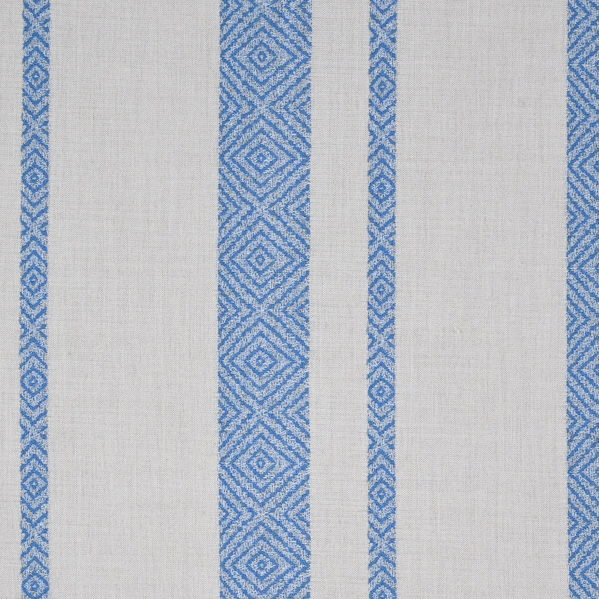 woven fabric with varying stripes of blue and white
