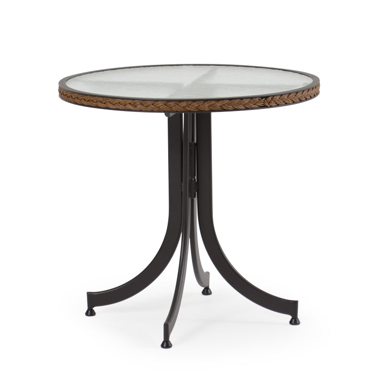 Empire Outdoor Wicker 28" Round Bistro Table with Glass Top