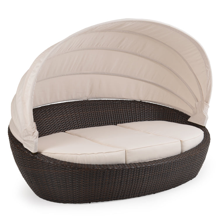 Kokomo Outdoor Wicker Day Chaise with Canopy