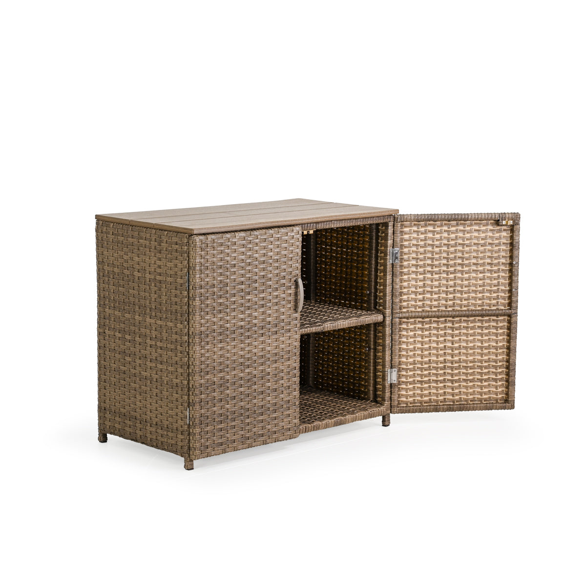 極美品　BYCRUISE KANNON TABLE Kokomo Contemporary Outdoor Wicker Console Table with Doors