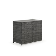 Kokomo Contemporary Outdoor Wicker Console Table with Doors