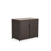 Kokomo Contemporary Outdoor Wicker Console Table with Doors