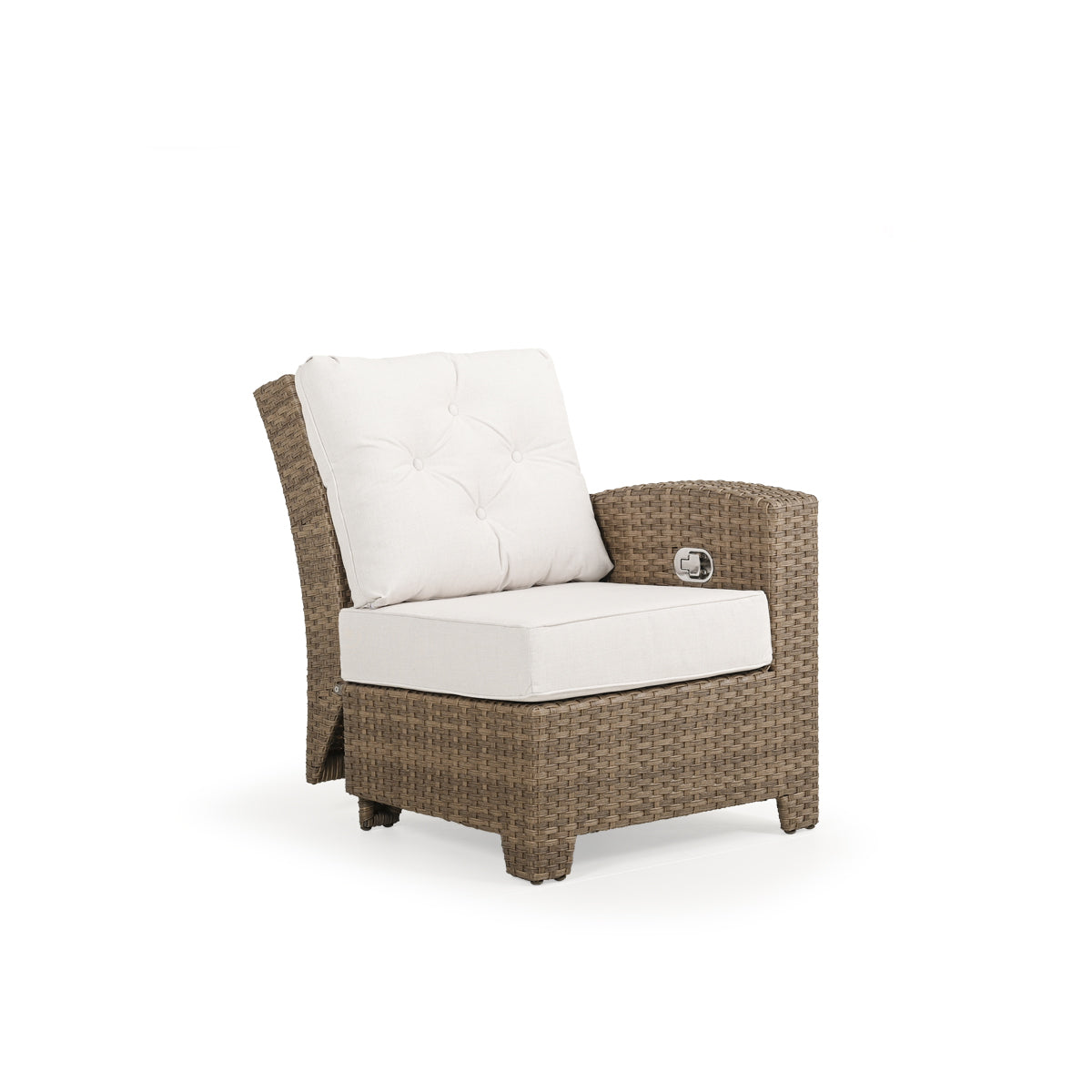 Kokomo Contemporary Outdoor Wicker Right Facing Reclining Arm Chair