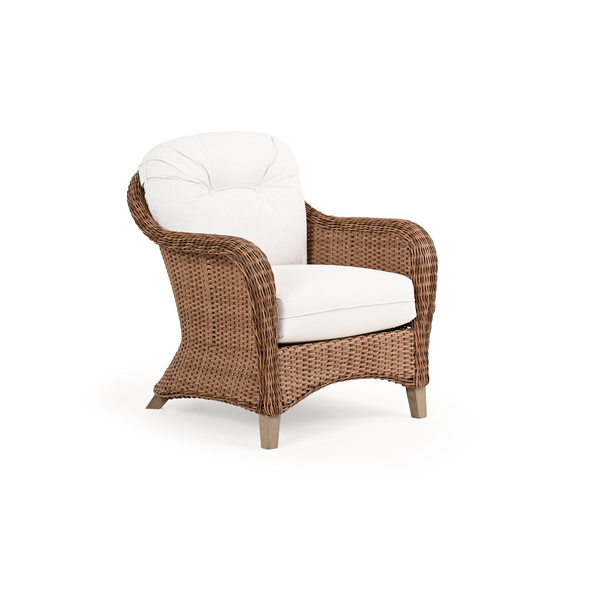 Sanibel Outdoor Wicker Club Chair in Nutmeg Finish