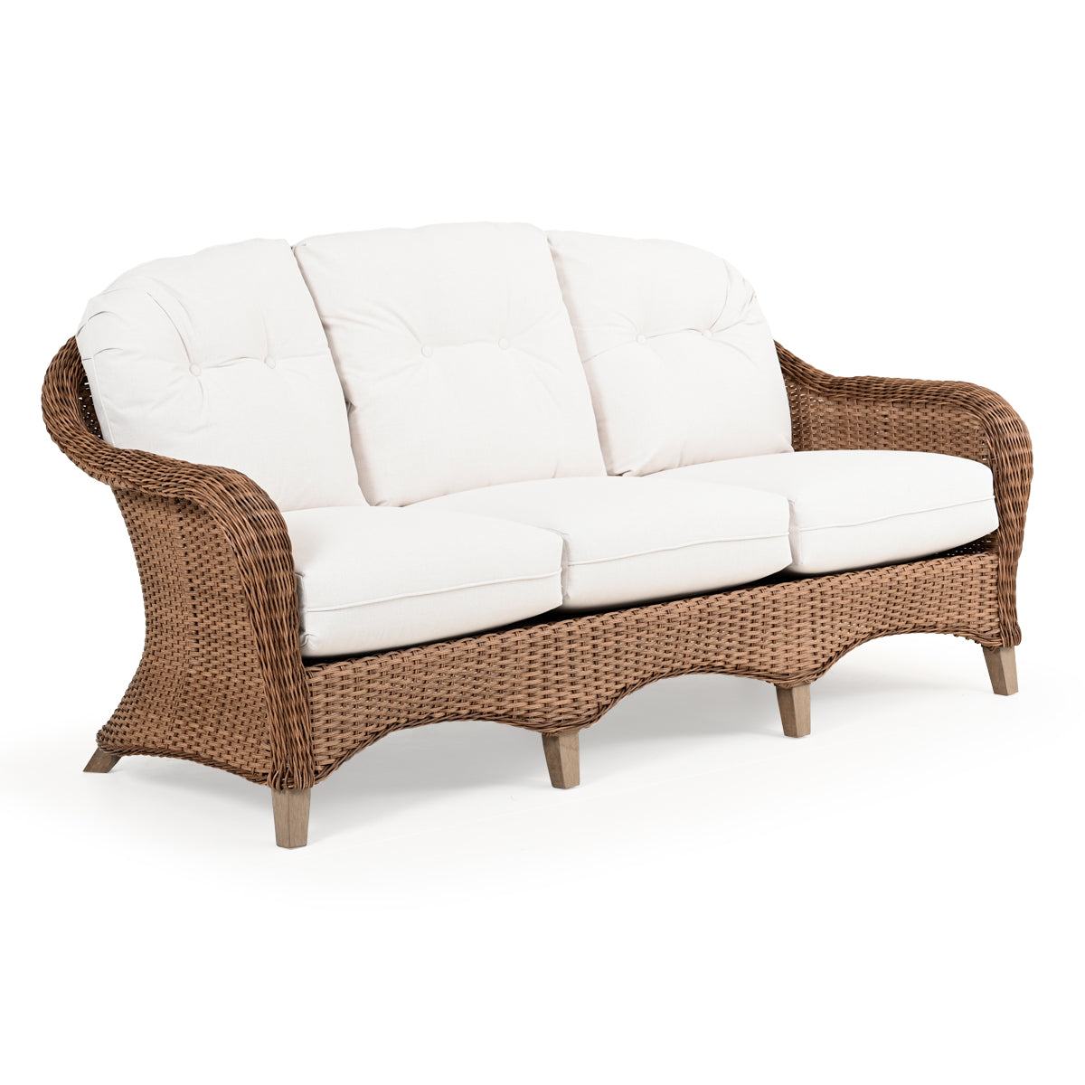 Sanibel Outdoor Wicker Sofa in Nutmeg Finish