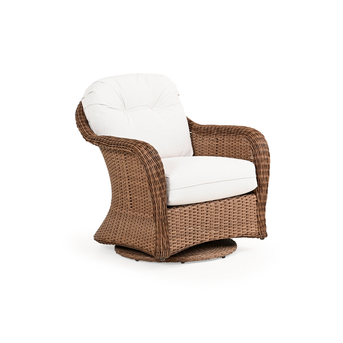 Sanibel Outdoor Wicker Swivel Glider in Nutmeg Finish