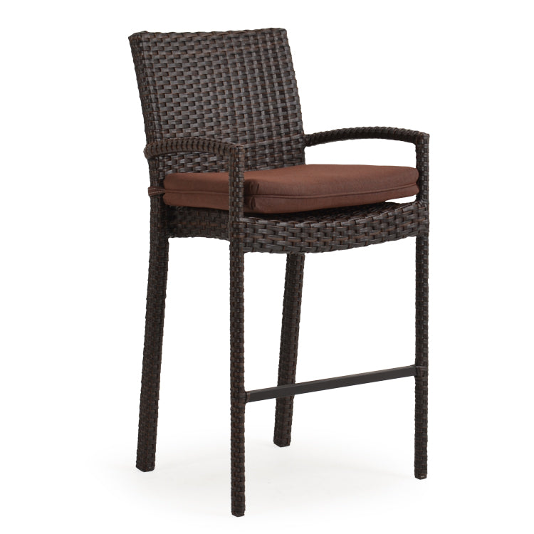 Kokomo Contemporary Outdoor Wicker Bar Height Stool