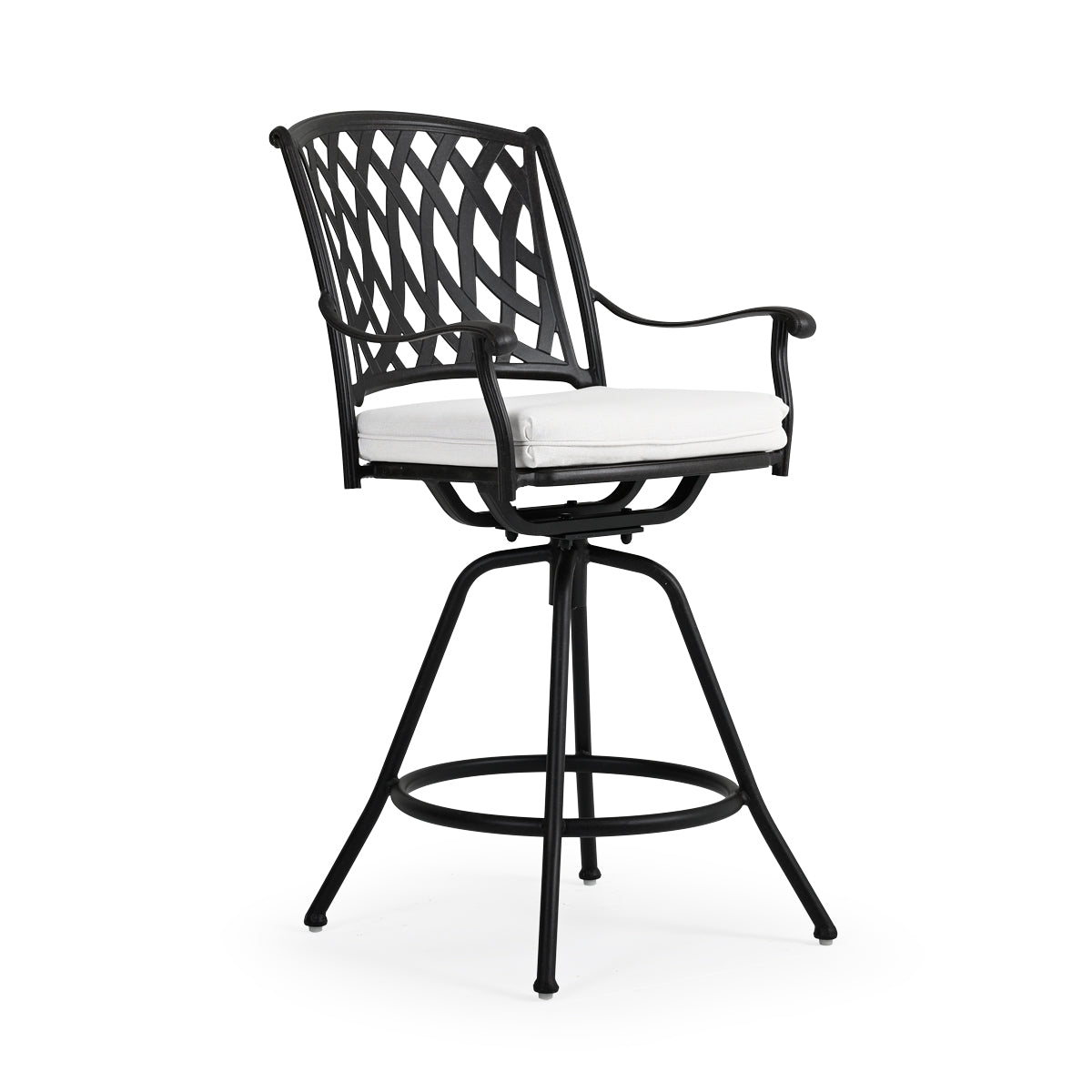 Trellis Outdoor Cast Aluminum Swivel Bar Stool