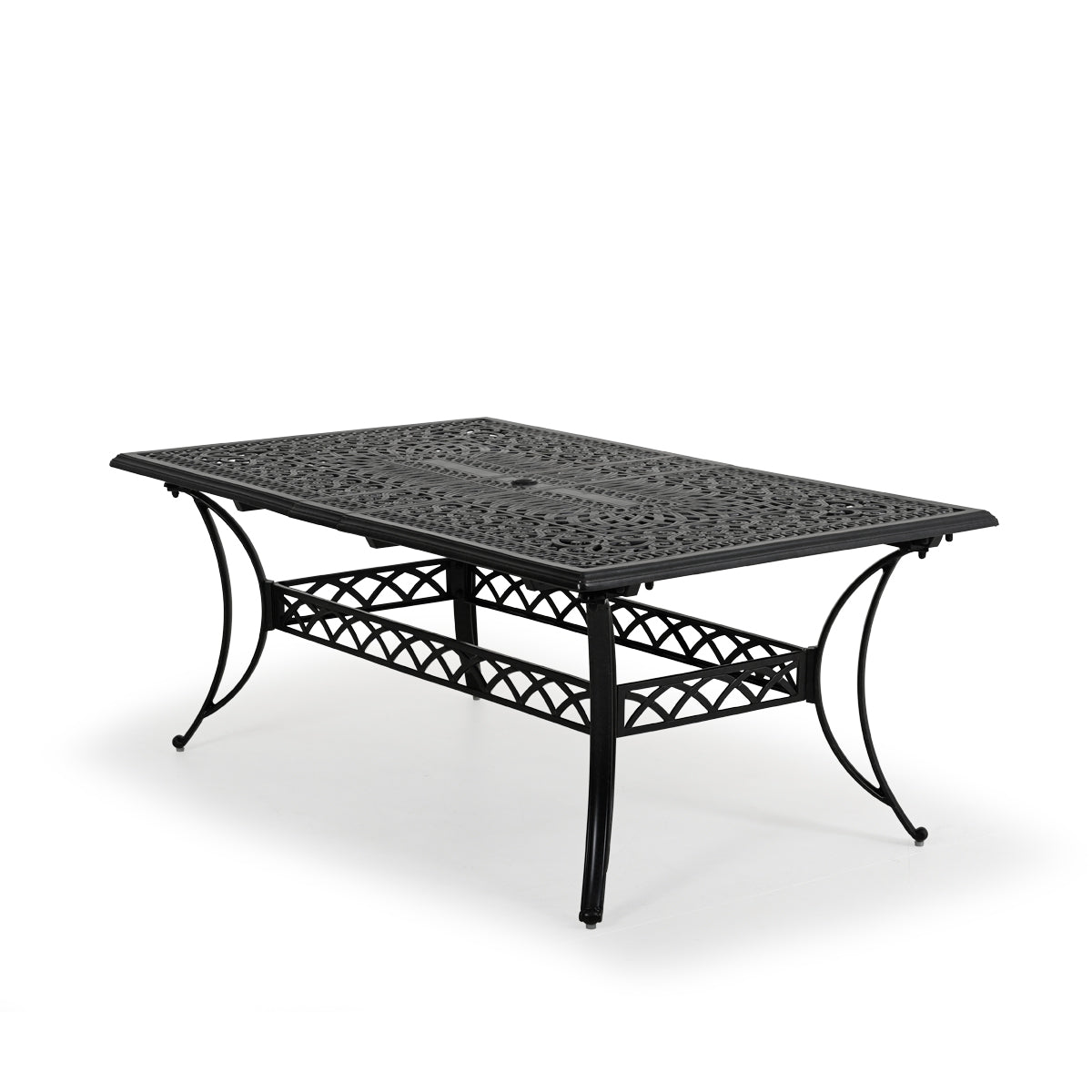 Charleston Outdoor Cast Aluminum 42" x 76" Rectangular Extension Dining Table