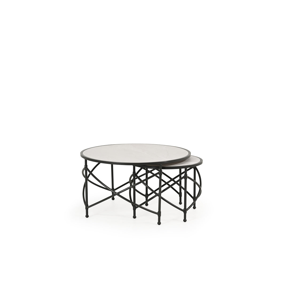 Bermuda Outdoor Aluminum Nested Cocktail & End Tables with Tile Top