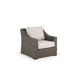 Outdoor Woven Club Chair with seat and back cushion.