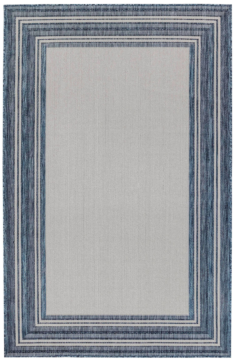 Carmel Indoor/Outdoor Multi Border Navy Rug