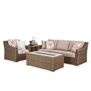 Bermuda Outdoor Wicker 26" x 50" Rectangle Fire Pit