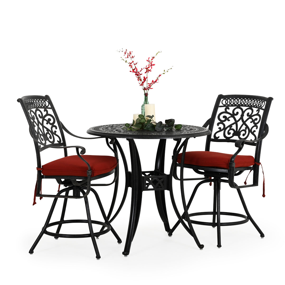 Charleston Outdoor Cast Aluminum 3 Piece Counter Set