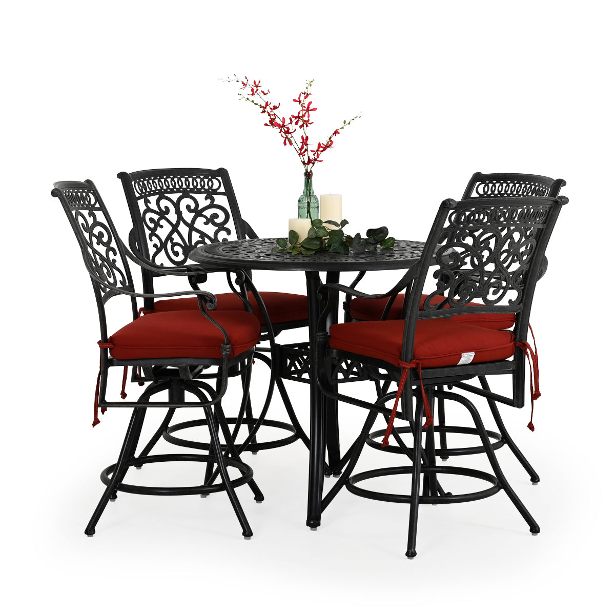 Charleston Outdoor Cast Aluminum 5 Piece Counter Set