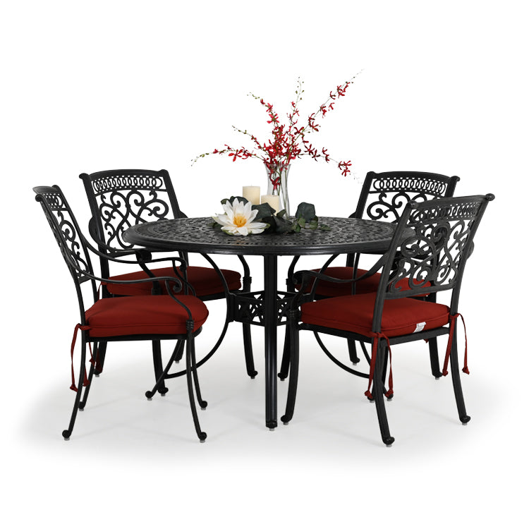 Charleston Outdoor Cast Aluminum 5 Piece Dining Set