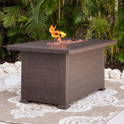 Maldives Outdoor Aluminum 32" x 52" Rectangular Fire Pit