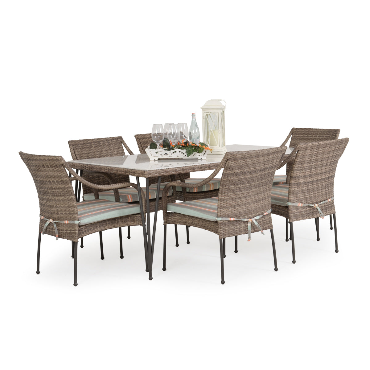 Garden Terrace Outdoor Wicker 7 Piece Dining Set