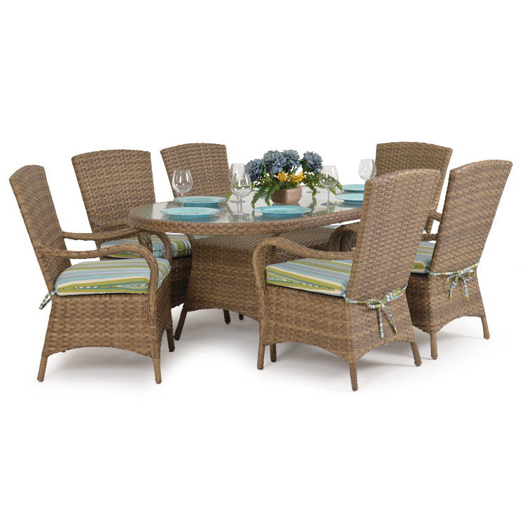 Kokomo Traditional Outdoor Wicker 7 Piece Dining Set