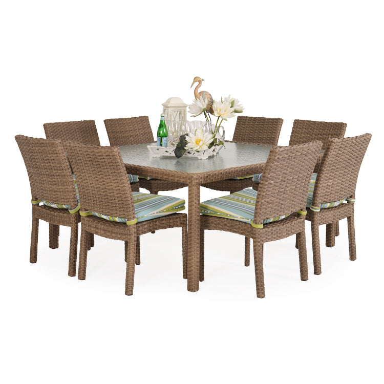 Kokomo Contemporary Outdoor Stackable Armless 9 Piece Dining Set