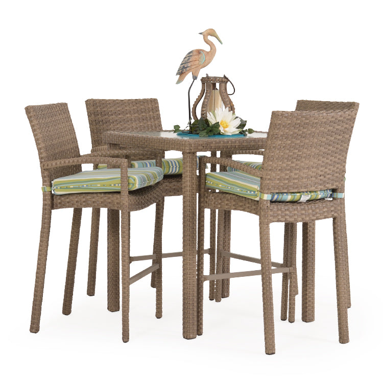 Kokomo Contemporary Outdoor Stackable 5 Piece Bar Height Set