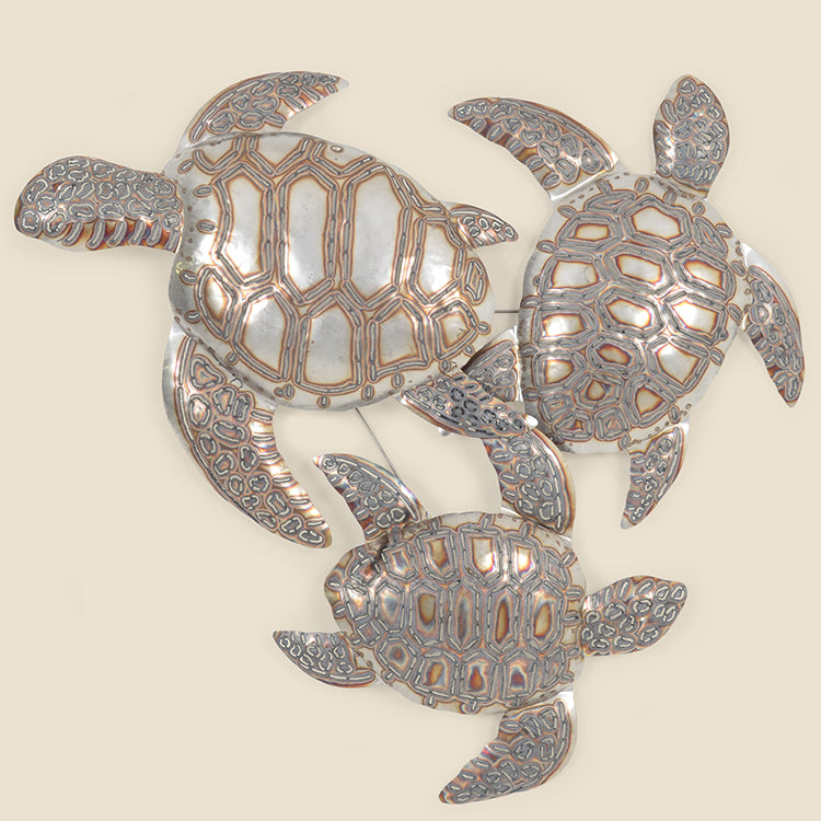 Outdoor Metal Triple Sea Turtles