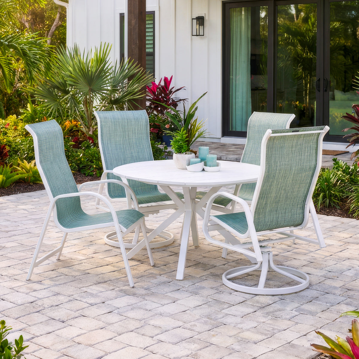 Ocean Breeze 46" Round Poly Top Dining Table