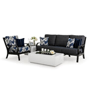 St. Martin Outdoor Aluminum Square Faux Marble Fire Pit