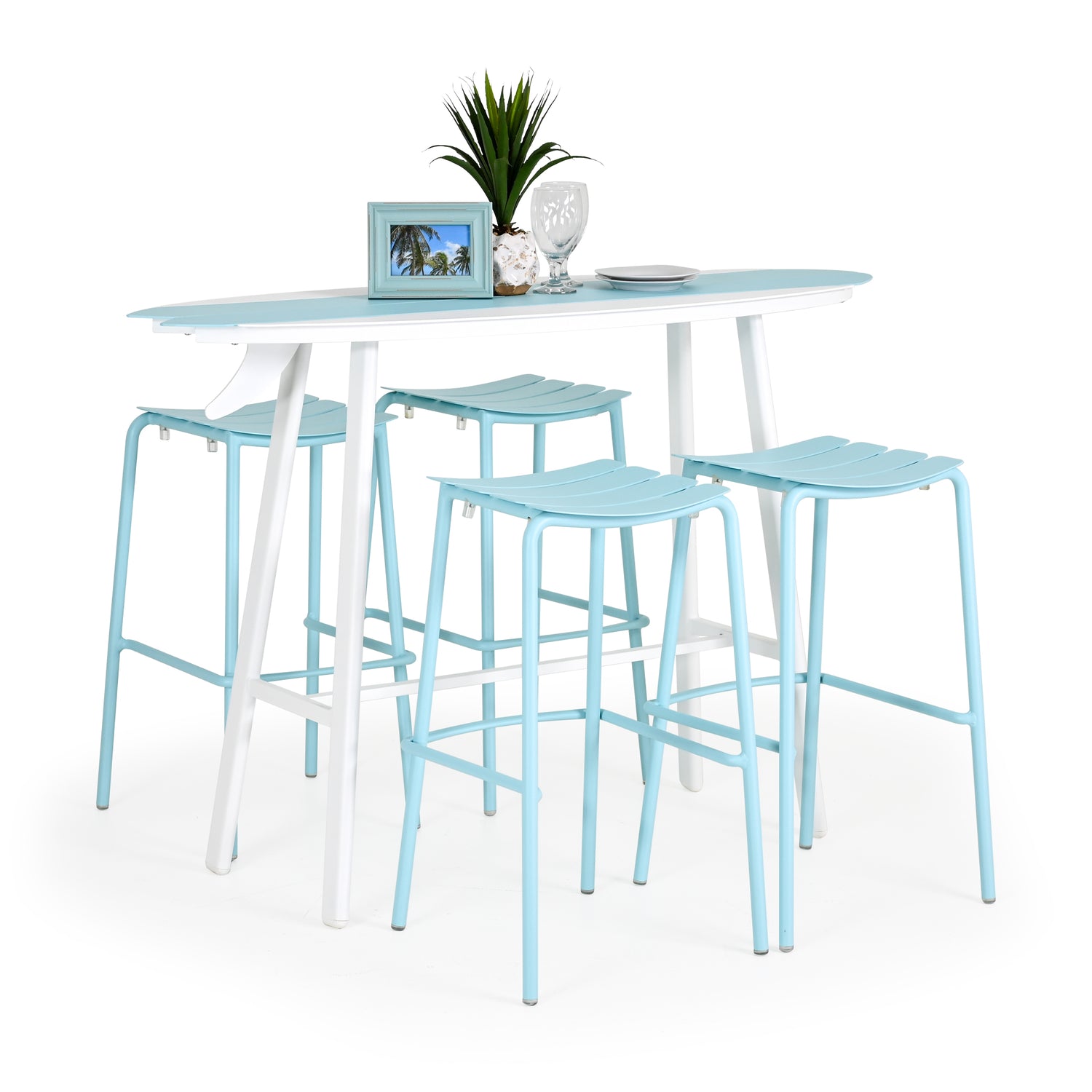 Surfside Outdoor Bar Height Surfboard Table