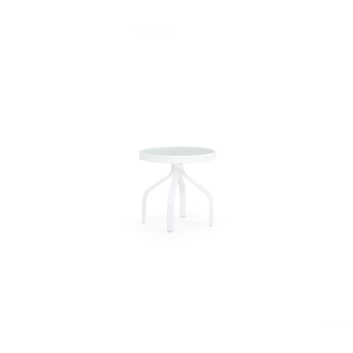 Outdoor aluminum round side table with glass top