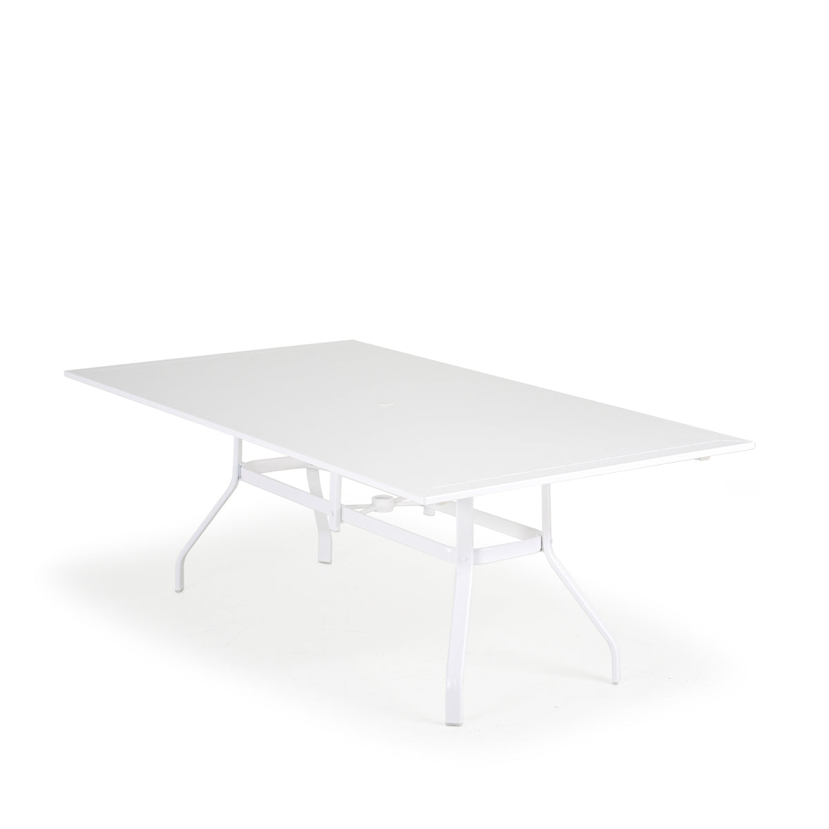 Outdoor aluminum rectangle dining table with marine grade polymer top