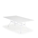 Outdoor aluminum rectangle dining table with marine grade polymer top