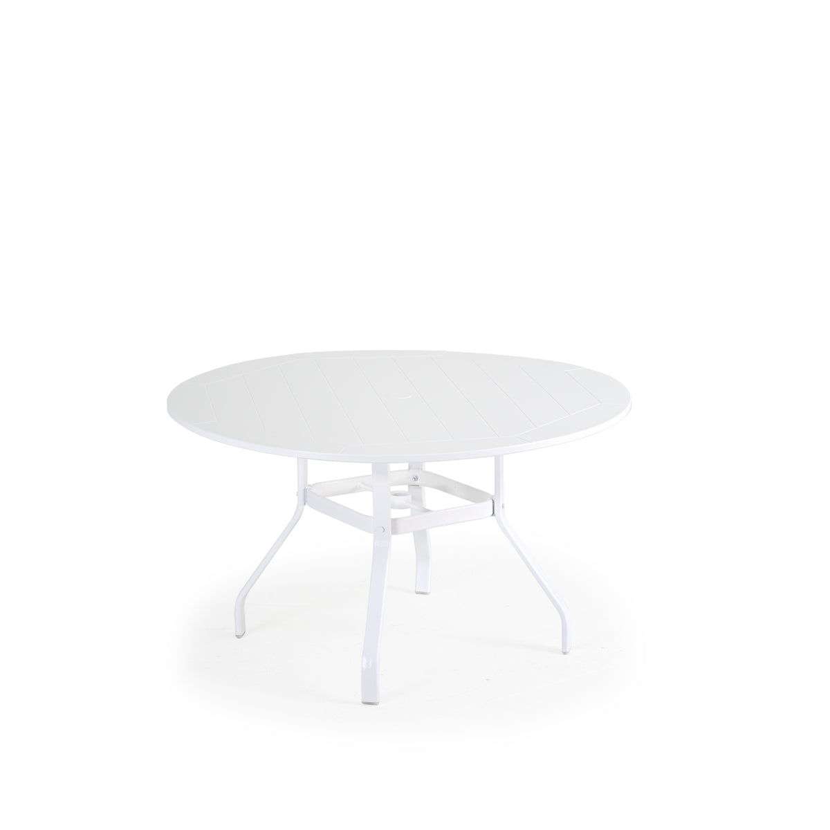 Outdoor aluminum round dining table with marine grade polymer top