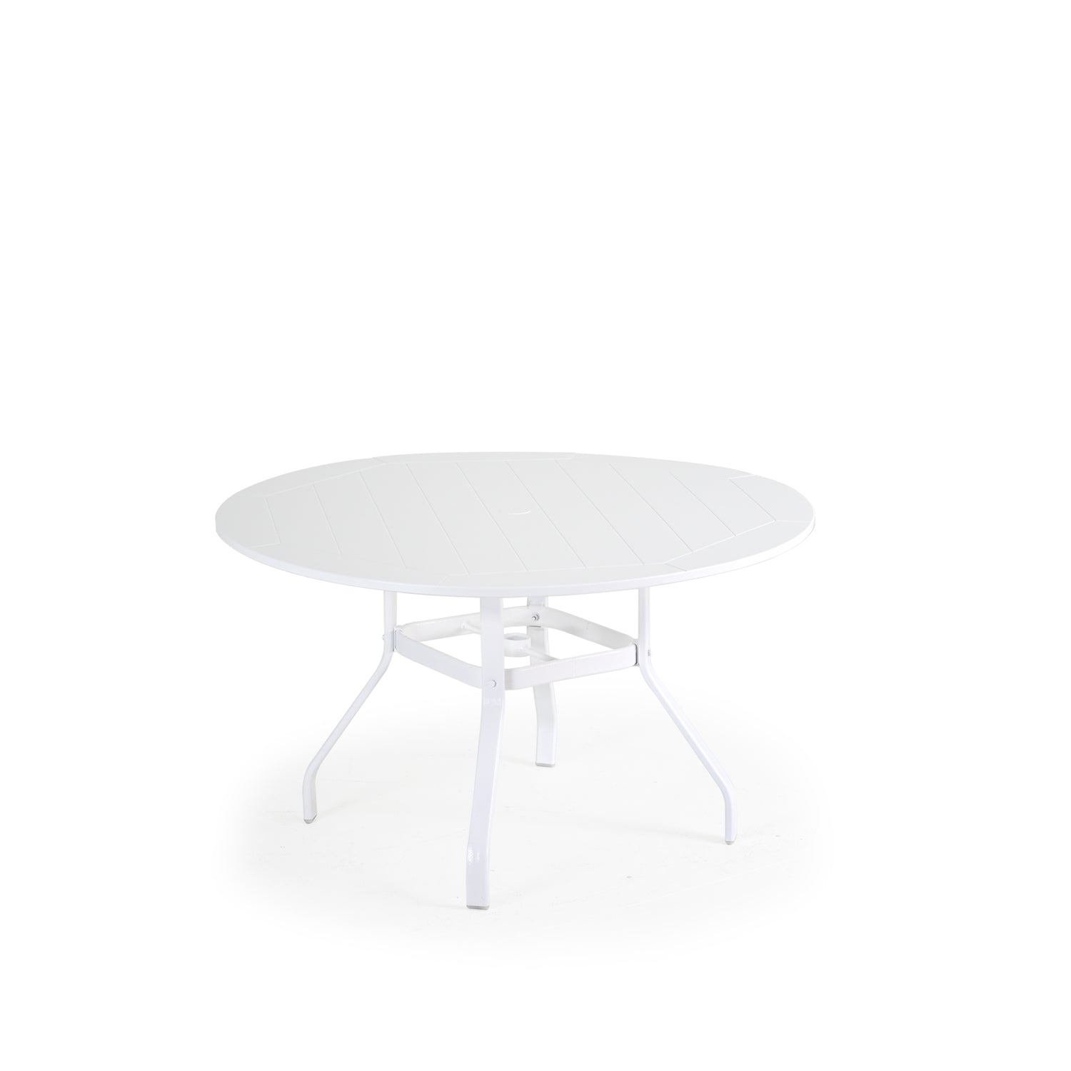 Outdoor aluminum round dining table with marine grade polymer top