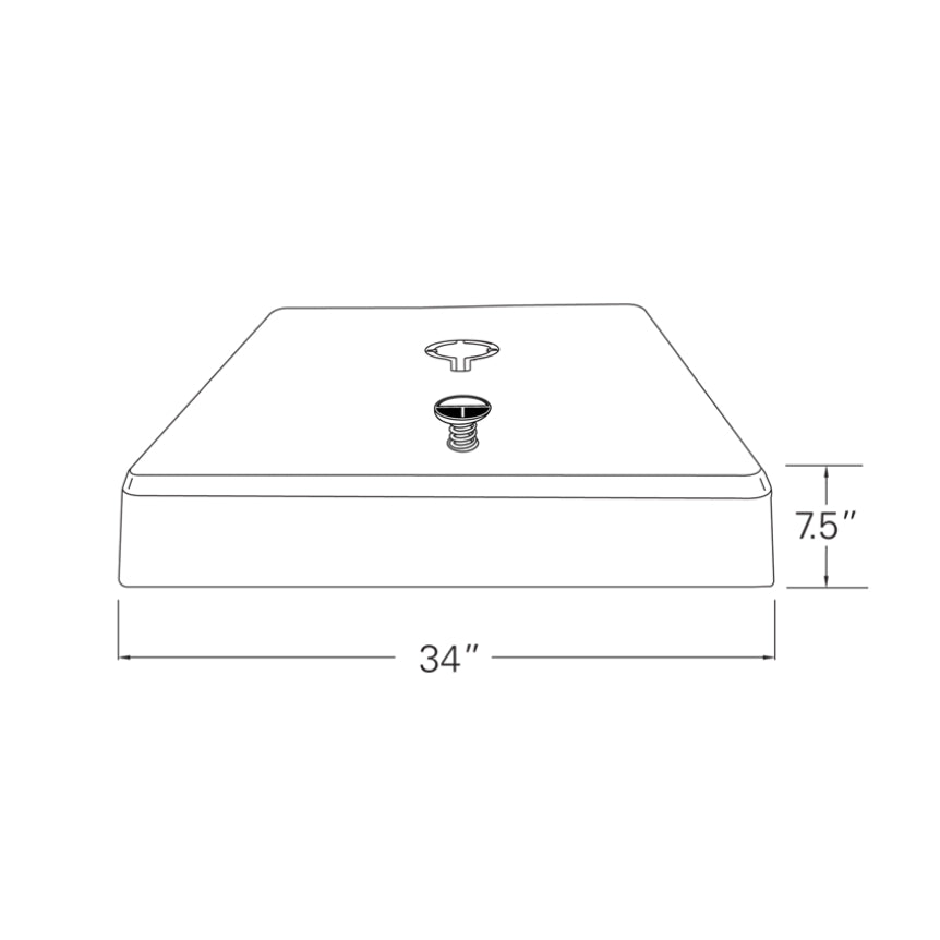 Technical drawing of Rolling Cantilever Umbrella Base