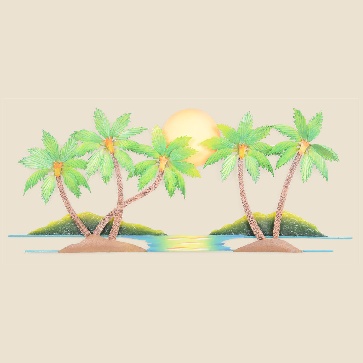 Five Palm Trees Metal Wall Art