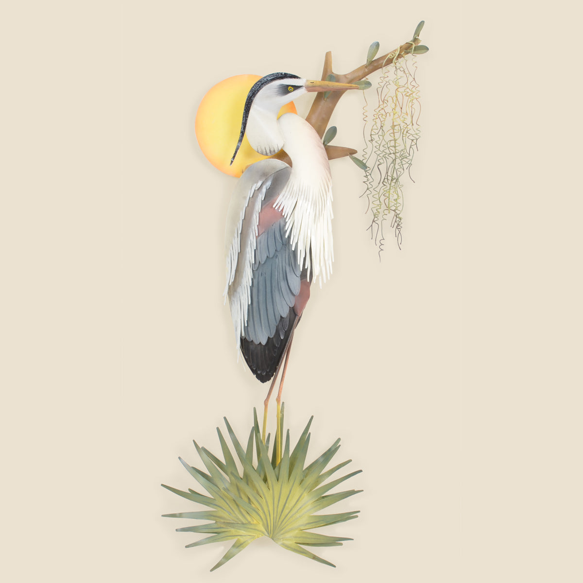 Heron Sunrise Metal Wall Art